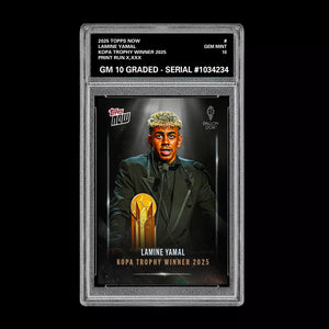 Graded 10 Lamine Yamal Kopa Trophy Winner - 2025 Topps NOW - Card 6 Soccer RC Soccer