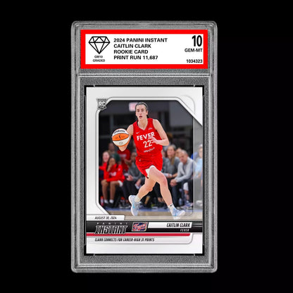 Graded 10 CAITLIN CLARK #191 RC ROOKIE Card 2024 Panini Instant Indiana Fever Basketball