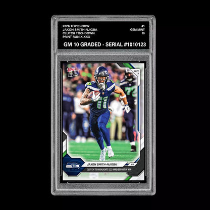 Graded 10 2026 Topps Now Jaxon Smith-Njigba  #1 Seahawks PRESALE Football
