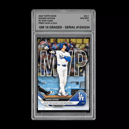 Graded 10 Shohei Ohtani NL MVP Card 2025 Topps NOW Dodgers Baseball Card #OS-78 Baseball