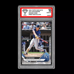Graded 10 Jac Caglianone 2025 Topps Now #275 4 Hits Mint Rookie Card RC  Baseball