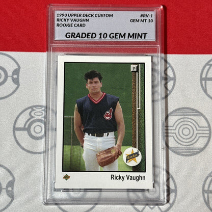 Graded 10 Gem 2024 STCC Ricky Vaughn Charlie Sheen Major League 1989 Custom Card Baseball