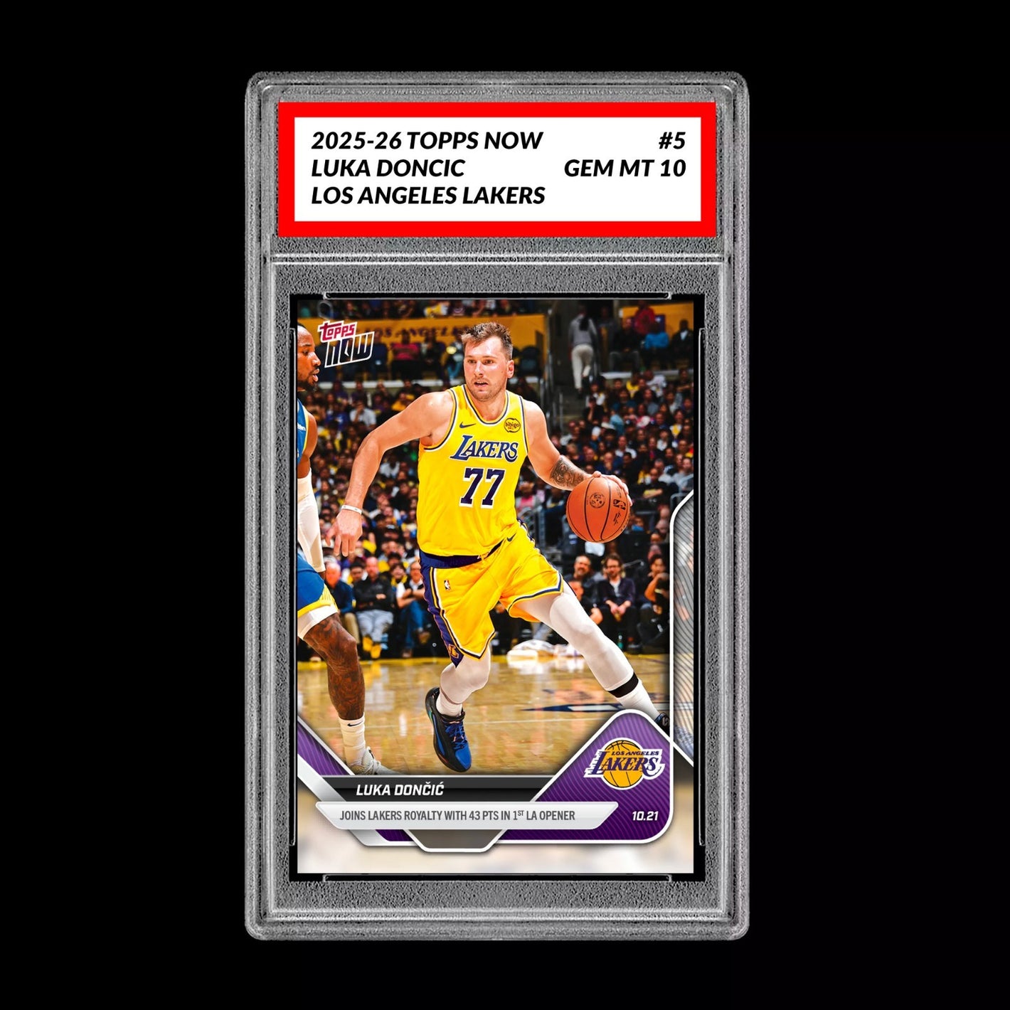 Graded 10 LUKA DONCIC #5 2025-26 TOPPS NOW Basketball LAKERS  Basketball