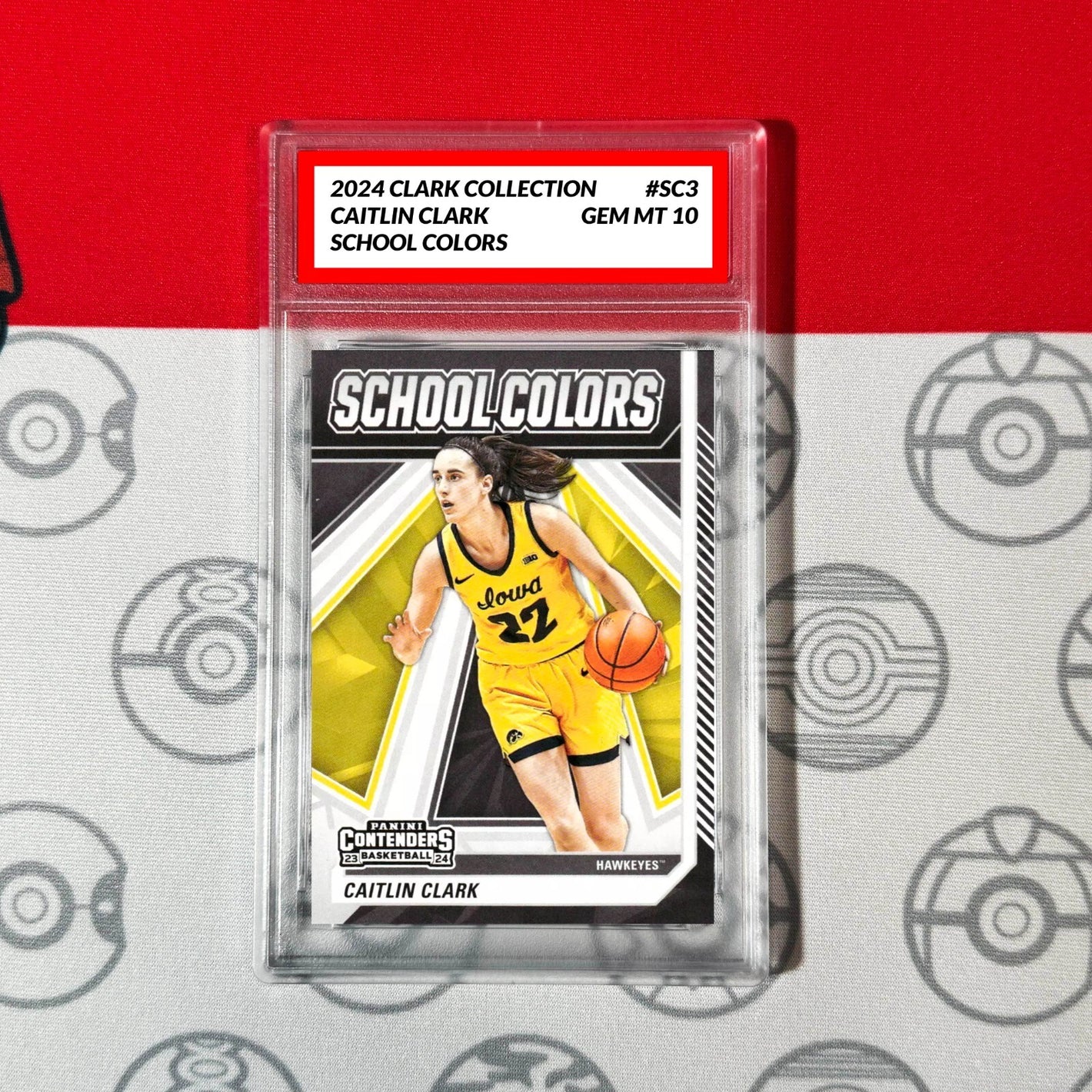 Graded 10 Caitlin Clark 2024 Panini #SC3 Collection School Colors RC Rookie Card Basketball