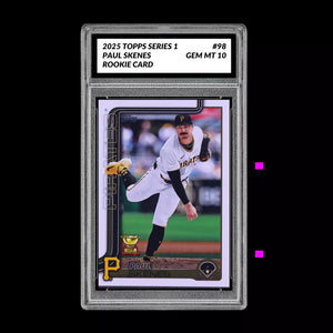 Graded 10 Paul Skenes 2025 Topps Series 1 Pittsburgh Pirates #98 Rookie Card Baseball