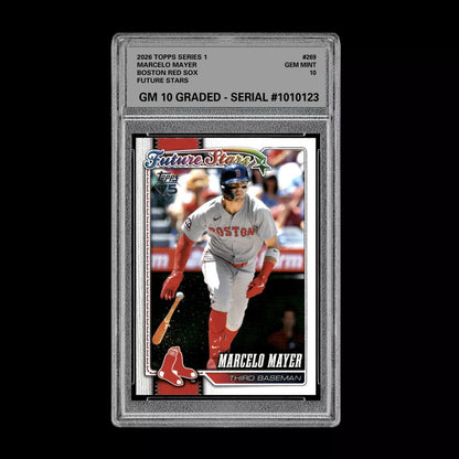 Graded 10 Marcelo Mayer Future Stars RC 2026  Topps Series 1 Boston Red Sox Baseball
