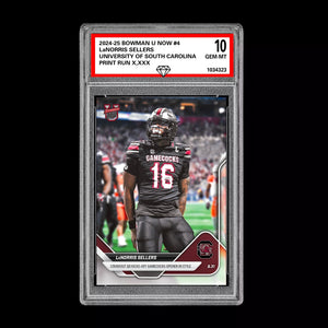 Graded 10 LaNorris Sellers 2025 Bowman U NOW Football Card 4 Gamecock  Football