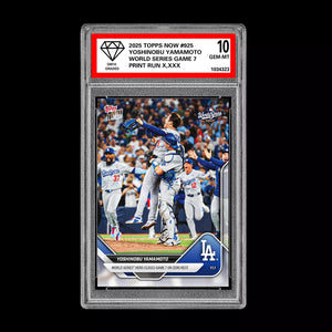 Graded 10 Yoshinobu Yamamoto  WORLD SERIES Game 7 2025 MLB Topps NOW 925 Presale Baseball