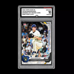 Graded 10 Jacob Misiorowski First MLB RC Rookie #4 2026 Topps Now Opening Day  Baseball
