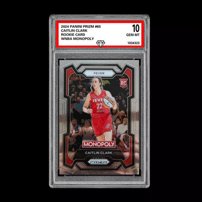 Graded 10 2024 Panini WNBA Monopoly Prizm RC Caitlin Clark Rookie Insert 65 WNBA Basketball
