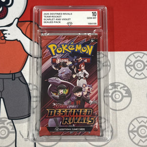 Graded 10 2025 Destined Rivals Team Rocket Art Sealed Booster Cards Pack