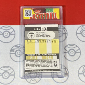 Graded 10 1990 Fleer Glen Rice Card 101 MINT Miami Heat  GEM MINT Basketball