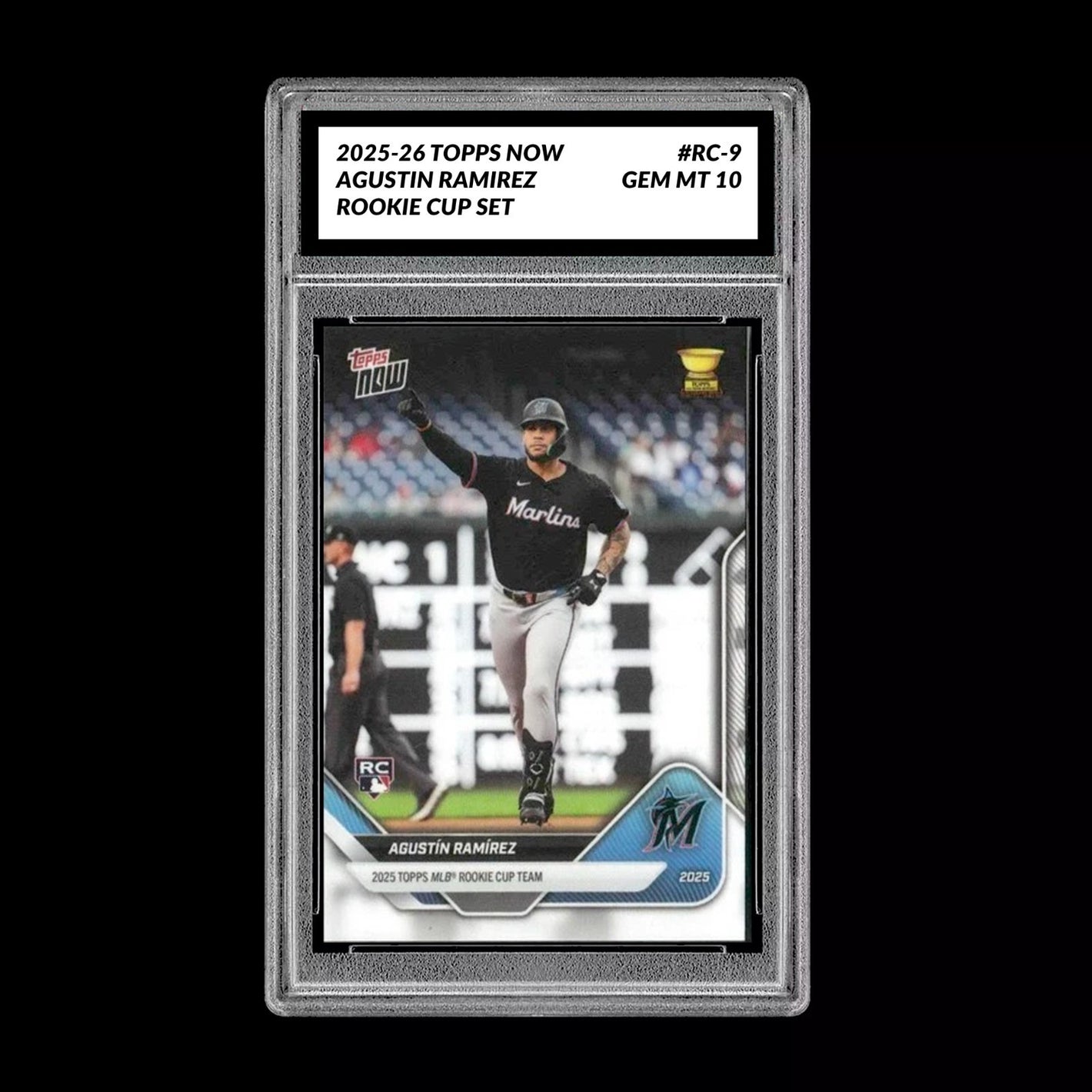 Graded 10 Agustin Ramirez RC-9 2025 Topps Now Rookie Cup Miami Marlins Baseball