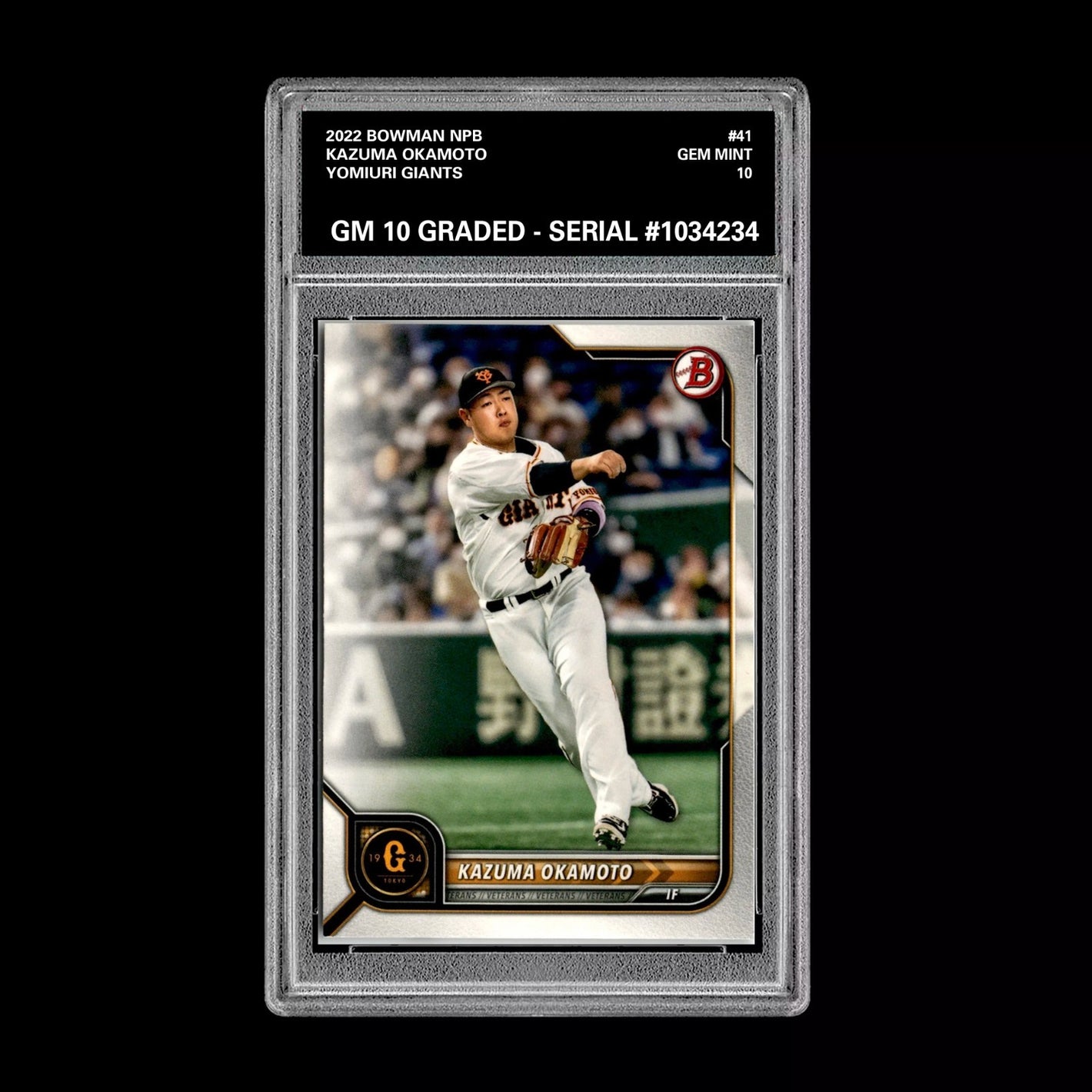 GRADED 10 2022 BOWMAN NPB KAZUMA OKAMOTO #41  BLUE JAYS PROSPECT Baseball