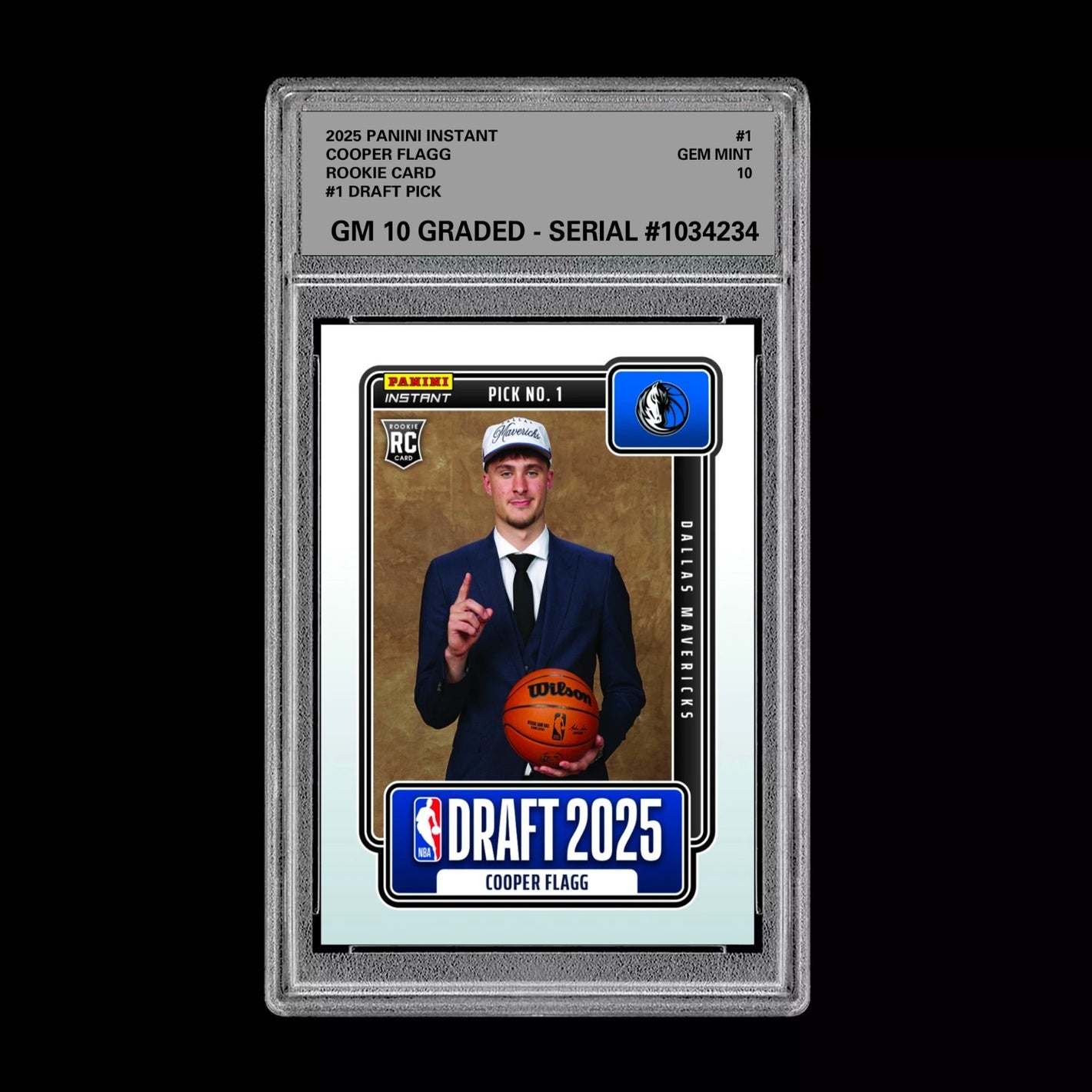 GM10 Graded 10 Cooper Flagg RC Rookie 2025-26 Panini Instant Draft #1  Basketball
