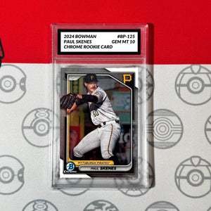 Graded 10 Paul Skenes Rookie Card Topps #BCP-125 2024 Bowman CHROME Pittsburgh Baseball