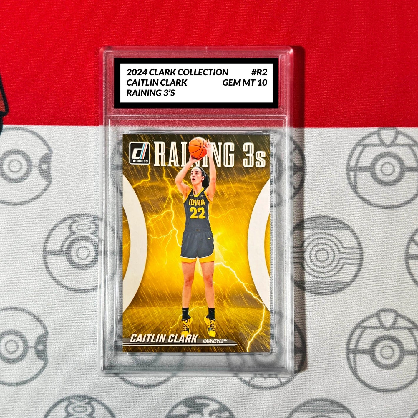 Graded 10 Caitlin Clark 2024 Panini Collection Donruss Raining 3s Insert #R2 Basketball