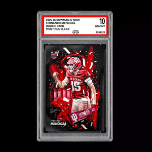 Graded 10 Fernando Mendoza #FM 2025-26 Bowman U NOW RC Rookie Card #CSFM-A Football
