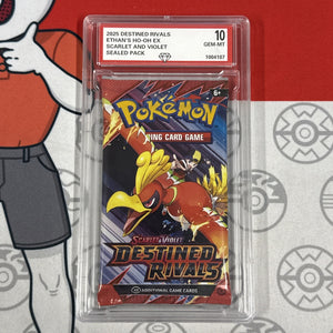 Graded 10 2025 Destined Rivals Ethan’s Ho-oh Art Sealed Booster Cards Pack