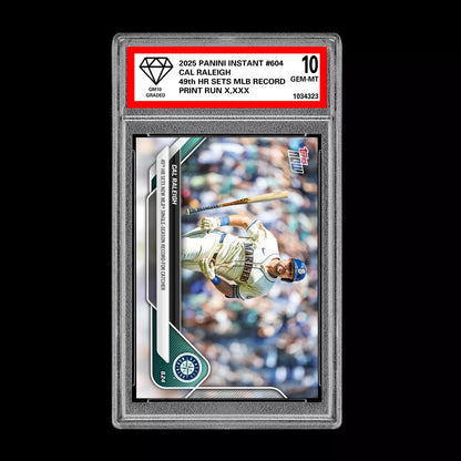 Graded 10 Cal Raleigh #604 2025 MLB Topps Now 49th HR Record by Catcher  Baseball