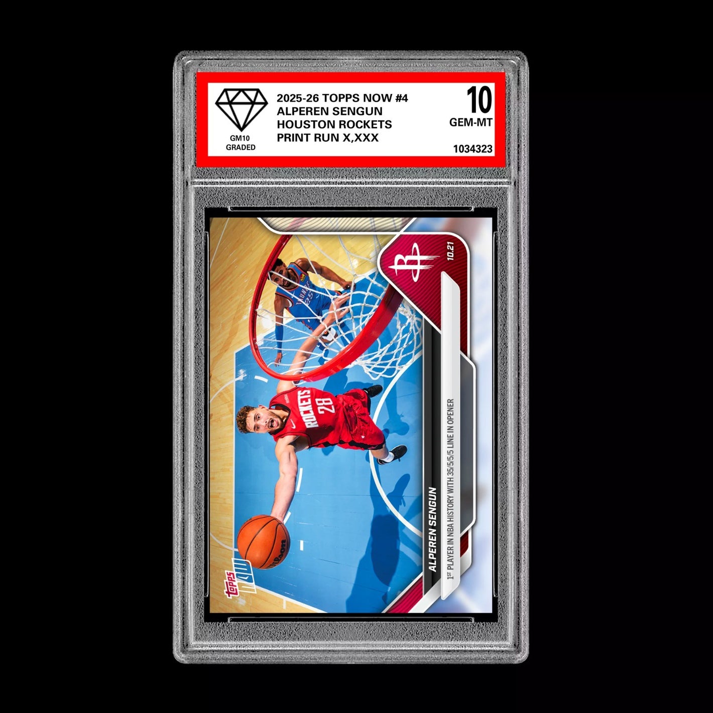 Graded 10 Alperen Sengun #4 2025-26 TOPPS NOW Basketball - Presale Basketball