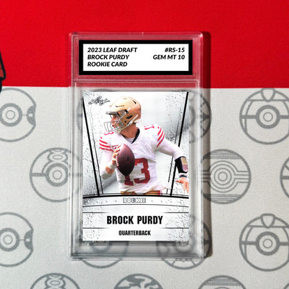Graded 10 Brock Purdy Rookie Card RC 2022 Leaf Draft Football #RS-15 Football