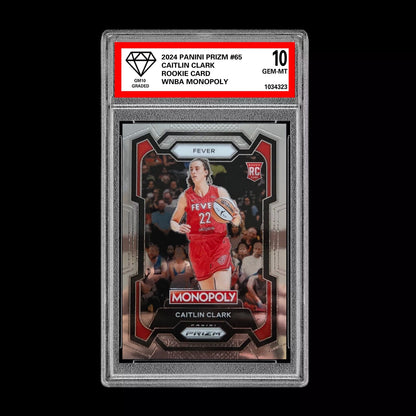 Graded 10 2024 Panini WNBA Monopoly Prizm RC Caitlin Clark Rookie Insert 65 WNBA Basketball