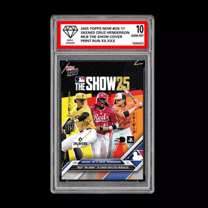 GRADED 10 Skenes Cruz Henderson 2025 Topps Now MLB The Show Cover RC Football