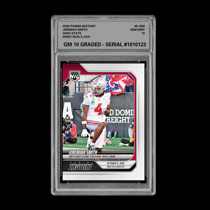 Graded 10 Jeremiah Smith 2026 Panini Instant #5-JSM Ohio State Presale Football