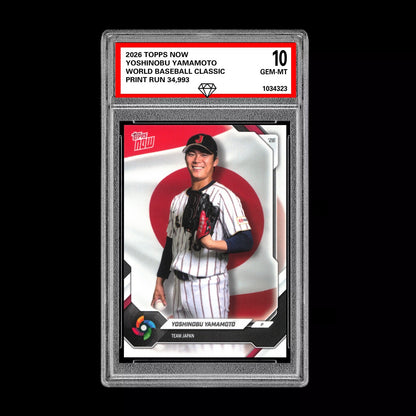 Graded 10 Yoshinobu Yamamoto 2026 Topps NOW #JP03 Team Japan World Classic Baseball