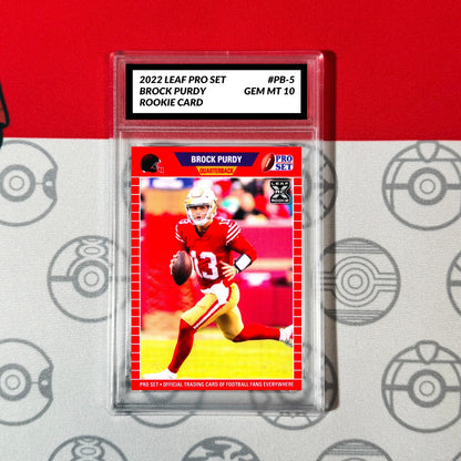 Graded 10 Brock Purdy RC Rookie Card 2022 Pro Set San Francisco 49ers Football Football