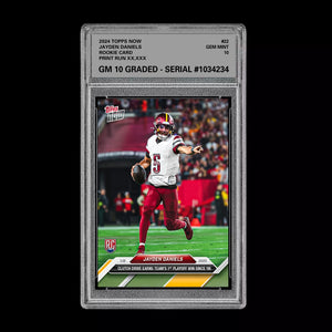 Graded 10 Jayden Daniels #22 RC PLAYOFF 2024 Topps NOW Rookie Card Football