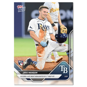 Graded 10 Jake Mangum #25 RC Rookie 2025 MLB TOPPS NOW Card Tampa  Baseball