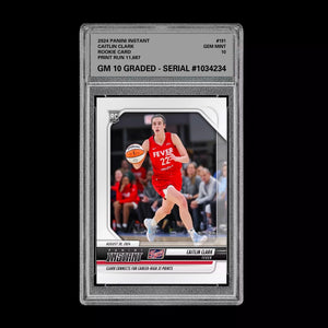 Graded 10 CAITLIN CLARK #191 RC ROOKIE Card 2024 Panini Instant Indiana Fever Basketball
