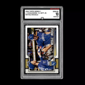 Graded 10 Jac Caglianone / Bobby Witt Jr. 2026  Topps Series 1 Royals Baseball