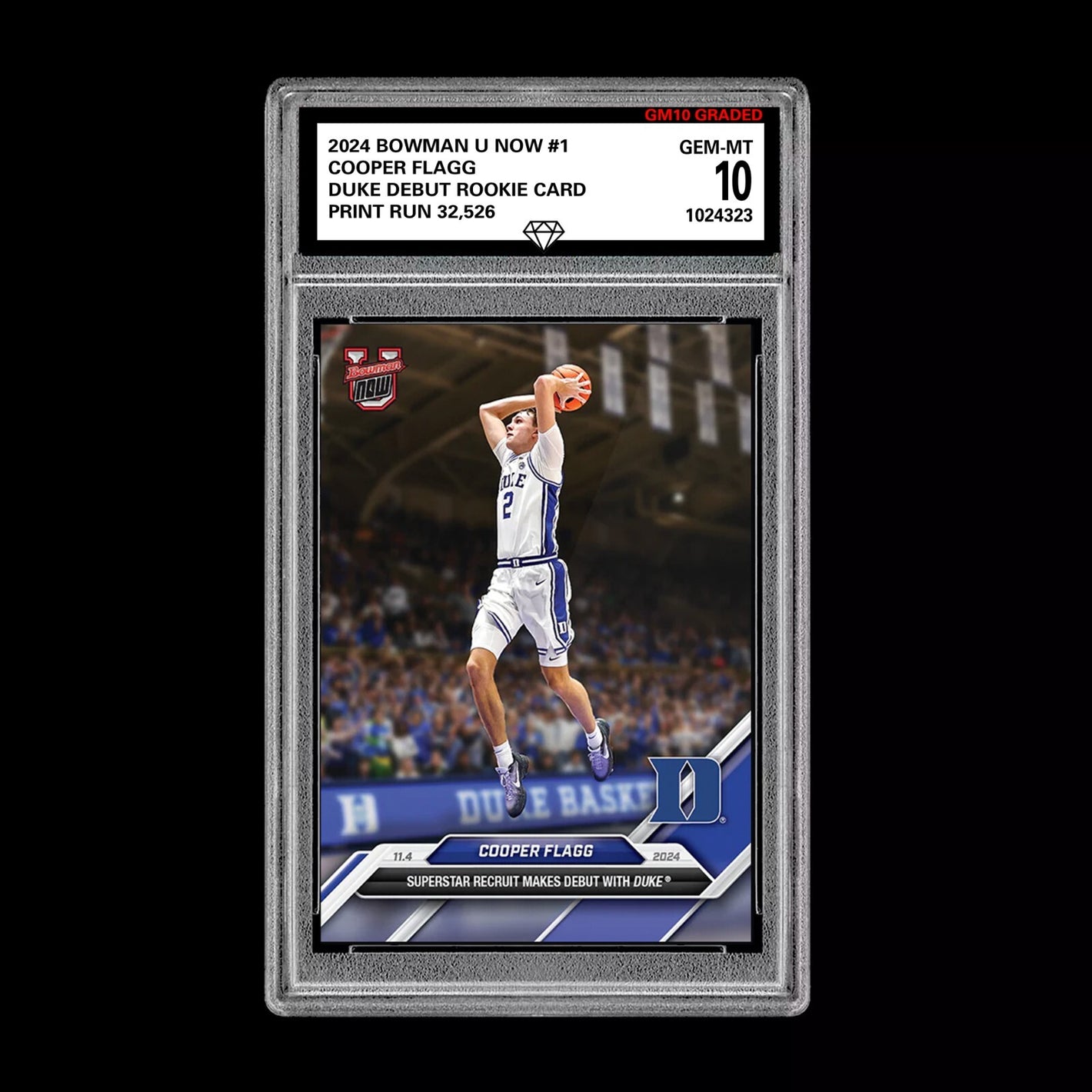 Graded 10 Cooper Flagg #1 Debut Duke RC Rookie 2024-25 Bowman U Now Card Basketball