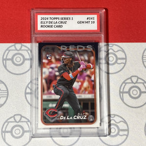 Graded 10 Elly De La Cruz Rookie Card 2024 MLB TOPPS SERIES 1 141 Reds RC Baseball