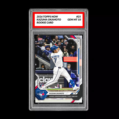 Graded 10 Kazuma Okamoto Rookie Card 25 2026 Topps NOW Toronto Blue Jays PRESALE Baseball