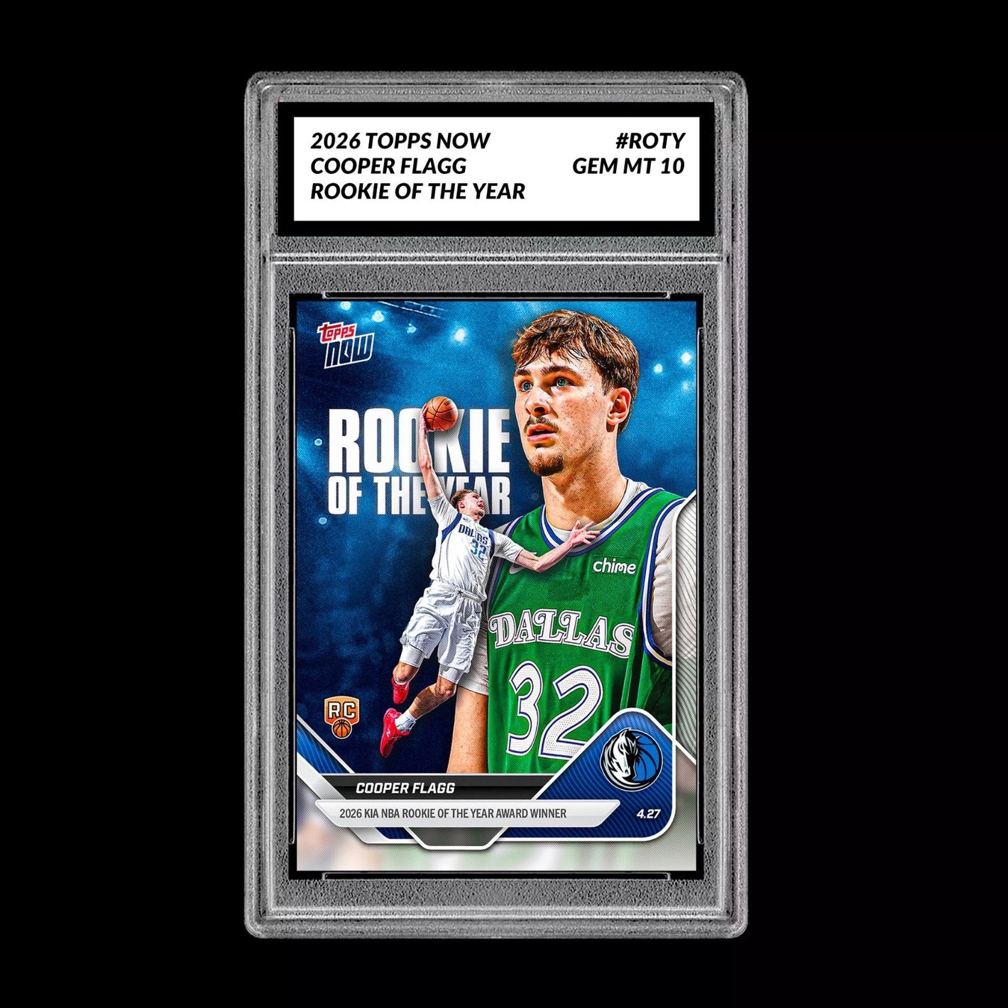 Graded 10 Cooper Flagg RC Rookie Card 2026 NBA Topps Now #ROTY Dallas Presale Basketball