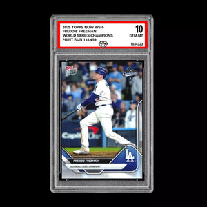 Graded 10 FREDDIE FREEMAN #WS-5 2025 Topps Now World Series Champions Dodgers Baseball