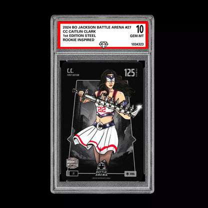 Caitlin Clark CC Graded 10 Rookie Steel Base #27 2024 Bo Jackson Battle Arena RC Basketball