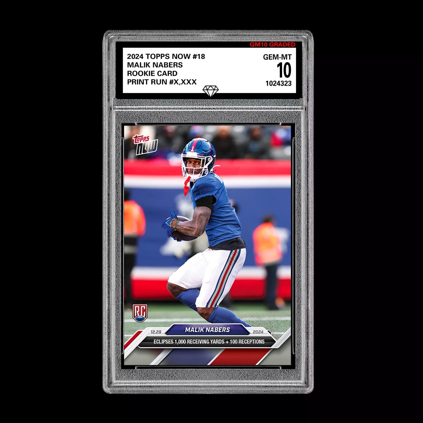 Graded 10 Malik Nabers #18 RC Rookie 2024 Topps NOW Football Card NFL Football