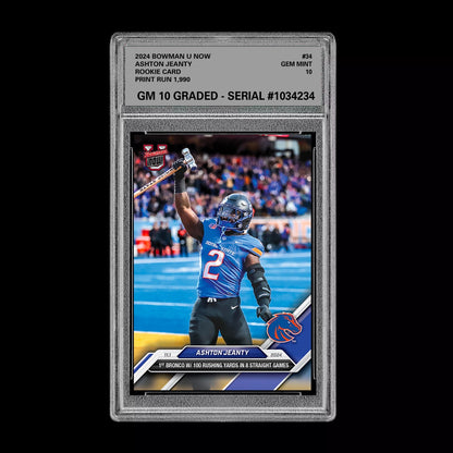 Ashton Jeanty RC 2024 Bowman U Now 1st Graded 10 NCAA Rookie Card #34 Heisman Football