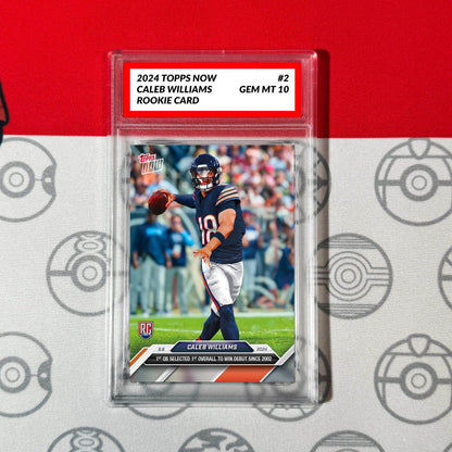 Graded 10 Caleb Williams #2 RC NFL Bears Rookie 2024 Topps Now 1st Draft Football