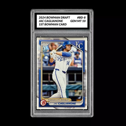 Graded 10 Jac Caglianone 2024 1st Bowman #BD-8 GEM Mint Rookie Card RC Baseball
