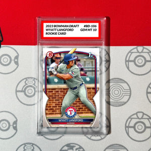 Graded 10 WAYTT LANGFORD 2023 Bowman Paper BD-106 RANGERS RC ROOKIE Baseball