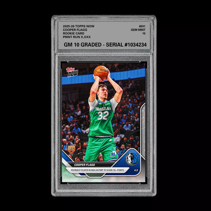 Graded 10 Cooper Flagg RC Rookie Card 2025-26 NBA Topps Now #241  Basketball
