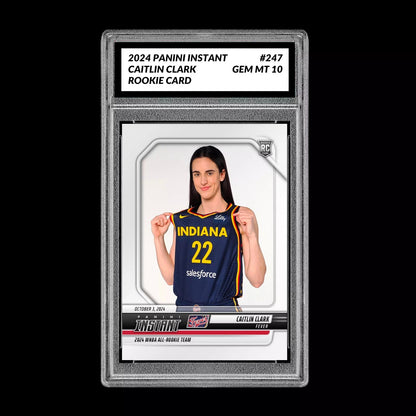 Graded 10 CAITLIN CLARK All Rookie Team 2024 Panini Instant #247 WNBA RC Card Basketball