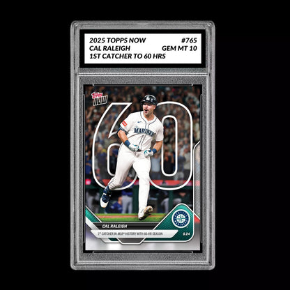 Graded 10 Cal Raleigh 60 HR Record 2025 Topps Now #765 Seattle Mariners  Baseball
