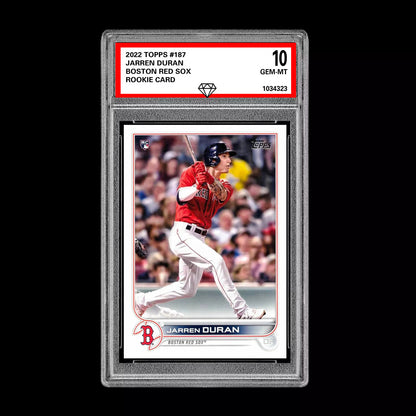 Graded 10 Jarren Duran - 2022 TOPPS #187 RC Rookie Card Boston Red Sox Baseball